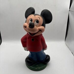 Vintage Mickey Mouse Coin Piggy Bank by Play Pal Plastics Walt Disney 1970's
